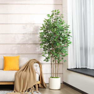 Artificial Ficus Tree with Ceramic Planter
