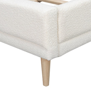 Upholstered Platform Bed with Boucle Wingback Headboard