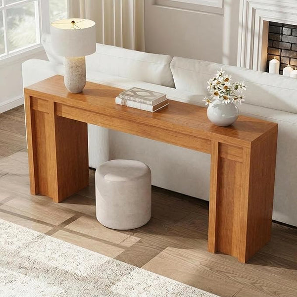 Garvee 70.9-Inch Entryway Table, Wooden Farmhouse Console Table, Thick Sofa Table Behind Couch Table, Long Console Tables for Entryway Living Room, Walnut