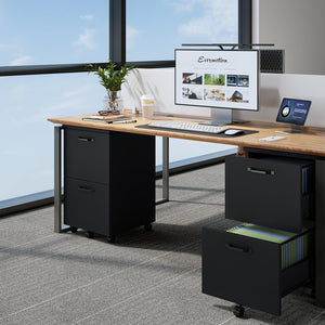 2-Drawer Rolling Filing Cabinet with Printer Stand