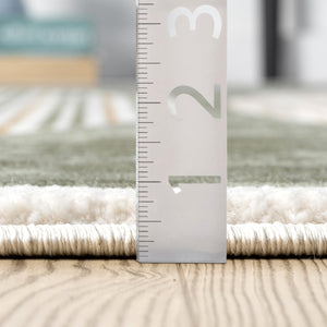 Mid-Century Green Arch Washable Area Rug
