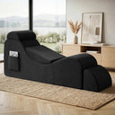 Ergonomic Yoga Chaise Lounge Chair with Headrest, Lumbar Pillow & Ottoman