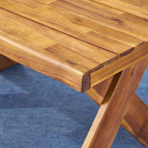 Outdoor Acacia Wood Coffee Table – Sandblast Teak Finish