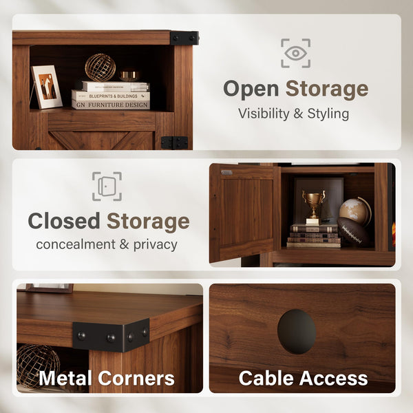 Fireplace TV Stand with Storage 54-Inch