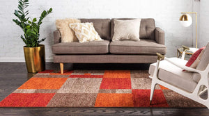 Patchwork Area Rug – Geometric Abstract, Polypropylene
