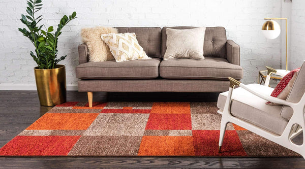 Patchwork Area Rug – Geometric Abstract, Polypropylene
