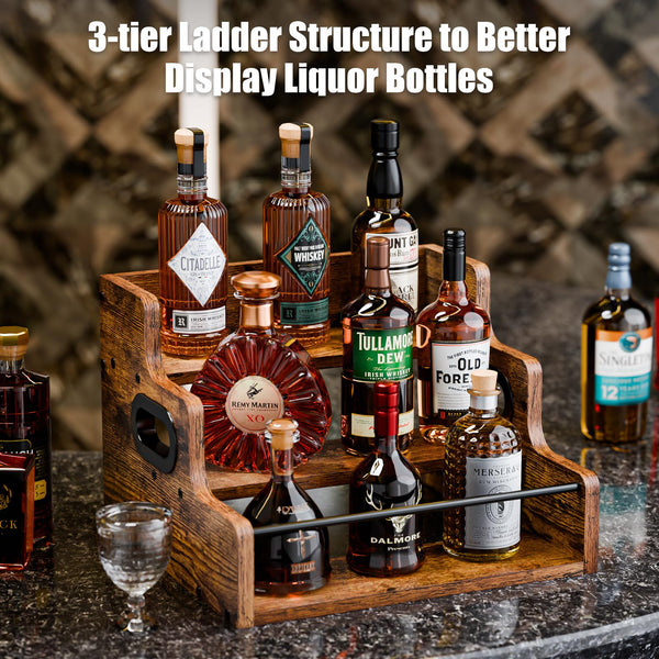 3-Tier Countertop Liquor & Wine Display Shelf