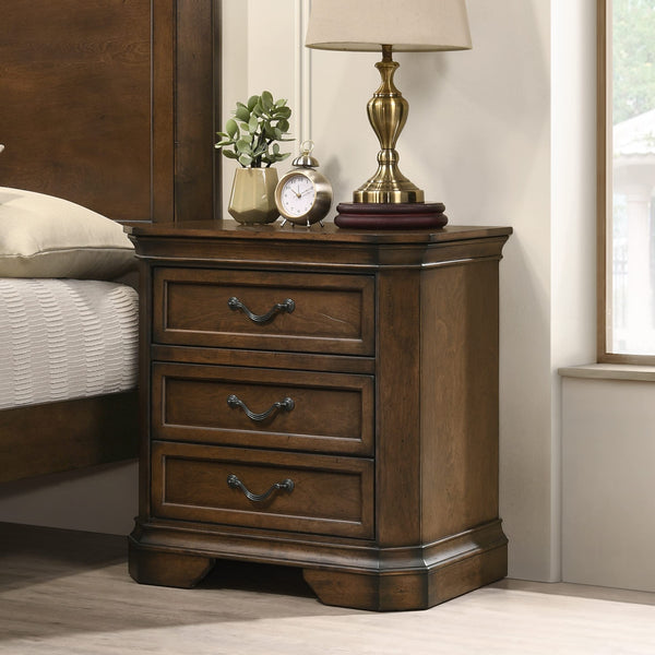 Traditional Wood Panel Bedroom Set – Antique Walnut