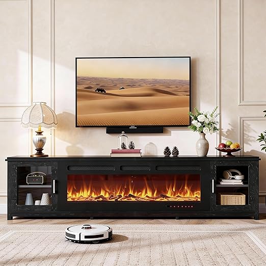 Electric Fireplace TV Stand with LED Lights