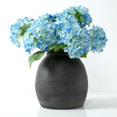 Rustic Gray Ceramic Decorative Vase – 10 Inch Handmade Pottery