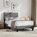 Upholstered Bed Frame with Diamond Quilted Headboard
