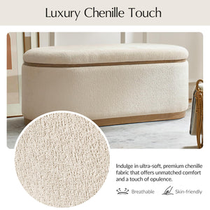 Modern Chenille Upholstered Storage Bench