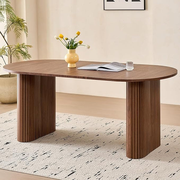 70.8 Inch Oval Dining Table for 4 to 6 People
