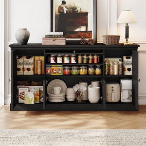 63" Farmhouse Buffet Cabinet with Storage