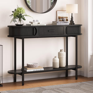 47-Inch Fluted Console Table with Drawers