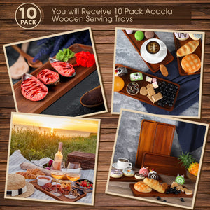 Acacia Wood Serving Trays Set of 10
