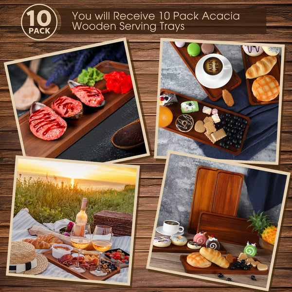 Acacia Wood Serving Trays Set of 10
