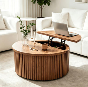 Round Lift Top Coffee Table with Storage