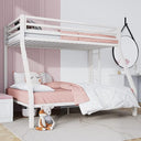 Twin Over Full Metal Bunk Bed with Ladder and Guardrail