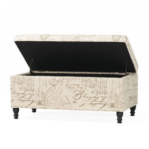 Parisian Storage Ottoman – French Script