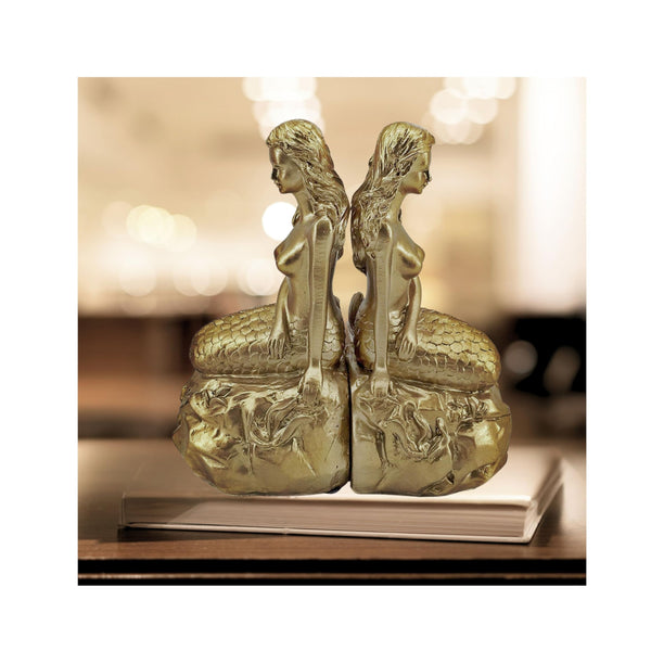 Golden Mermaid Bookends Set of 2