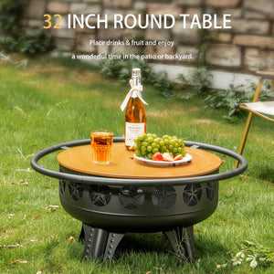 32-Inch Wood Burning Fire Pit with Swivel Cooking Grate