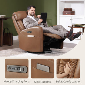 Power Swivel Recliner Chair with Triple Motor & USB Charging