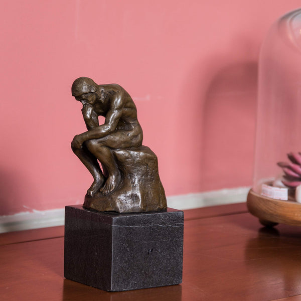 Bronze Thinker Sculpture - Classical Philosophy Statue