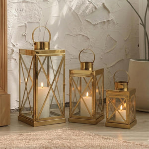 Stainless Steel Candle Lantern Set of 3 – Indoor & Outdoor Decor