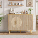 47.2" Fluted Buffet Storage Cabinet with Drawers & Adjustable Shelves