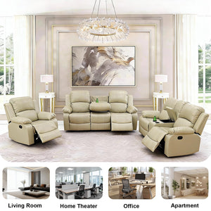 3-Piece Reclining Sectional Sofa with Storage Console