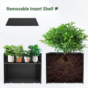 Metal Rectangular Outdoor Planter Box with Drainage Holes