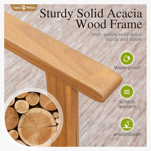 9-Piece Outdoor Dining Set – Rattan Chairs & Acacia Wood Table