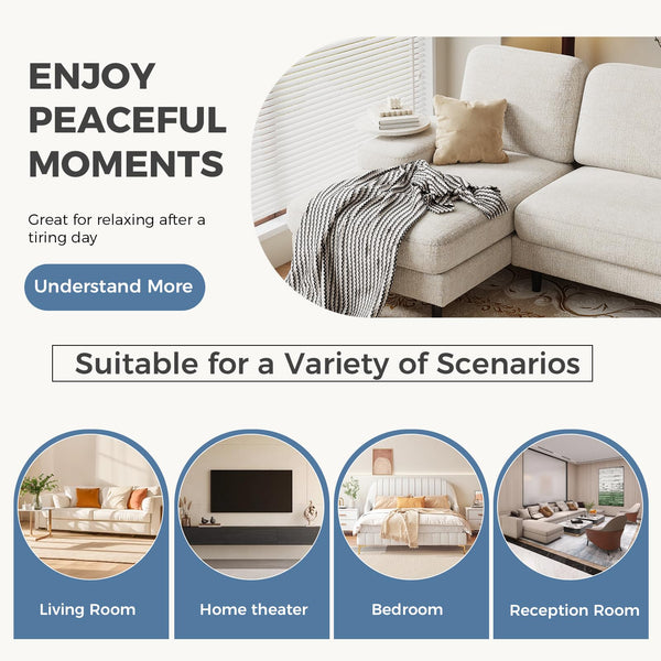 U-Shaped Sectional Sofa with Double Chaise Lounge