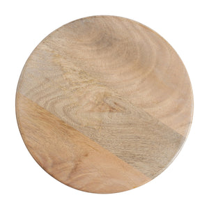 Round Solid Mango Wood Pedestal Drink Table