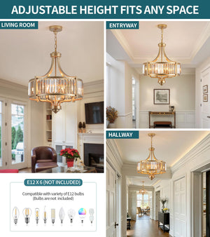 Crystal Chandelier – Modern Farmhouse Ceiling Light Fixture
