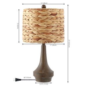 Rustic Rattan Table Lamp Set of 2