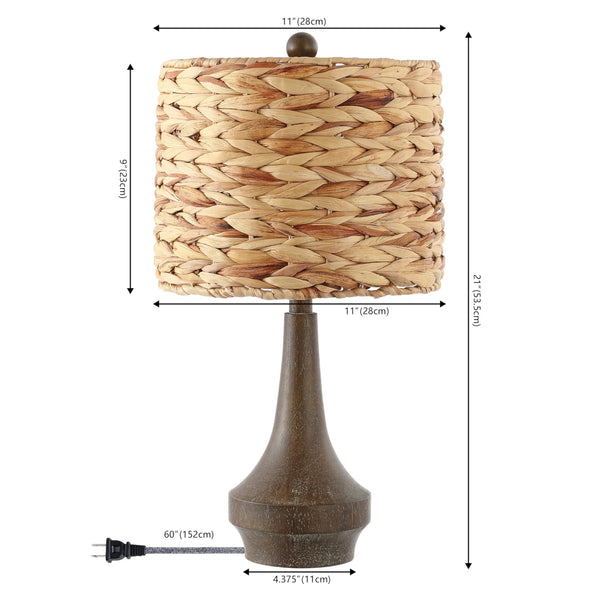 Rustic Rattan Table Lamp Set of 2
