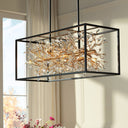 8-Light Crystal Rectangular Pendant Chandelier