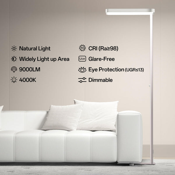 Full Spectrum Eye-Care LED Floor Lamp 9000LM Dimmable Standing Light