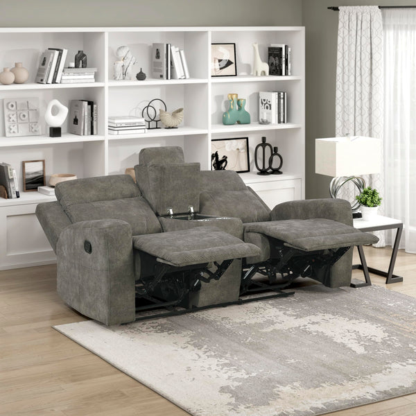 Double Reclining Loveseat with Storage Console & Cup Holders