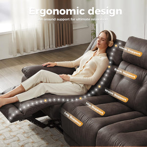 Oversized 3-Seater Manual Recliner Sofa – 86" Wide, No Assembly