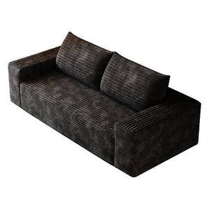 Corduroy Loveseat Boneless Sofa Couch – No Assembly, High-Density Foam