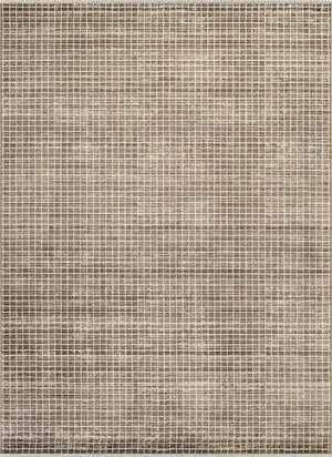 Brown Micro Grid Area Rug – Geometric, Non-Shedding, Pet-Friendly