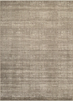 Brown Micro Grid Area Rug – Geometric, Non-Shedding, Pet-Friendly