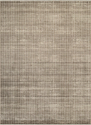 Brown Micro Grid Area Rug – Geometric, Non-Shedding, Pet-Friendly