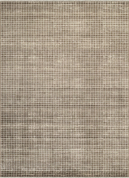 Brown Micro Grid Area Rug – Geometric, Non-Shedding, Pet-Friendly