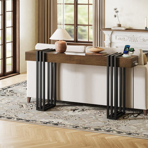 63" Console Table with Charging Station