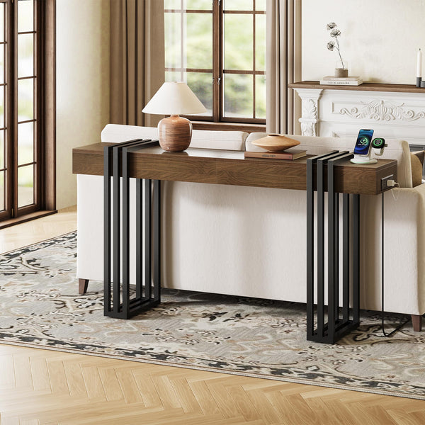 63" Console Table with Charging Station