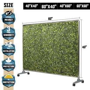 Freestanding Artificial Hedge Privacy Screen with Wheels